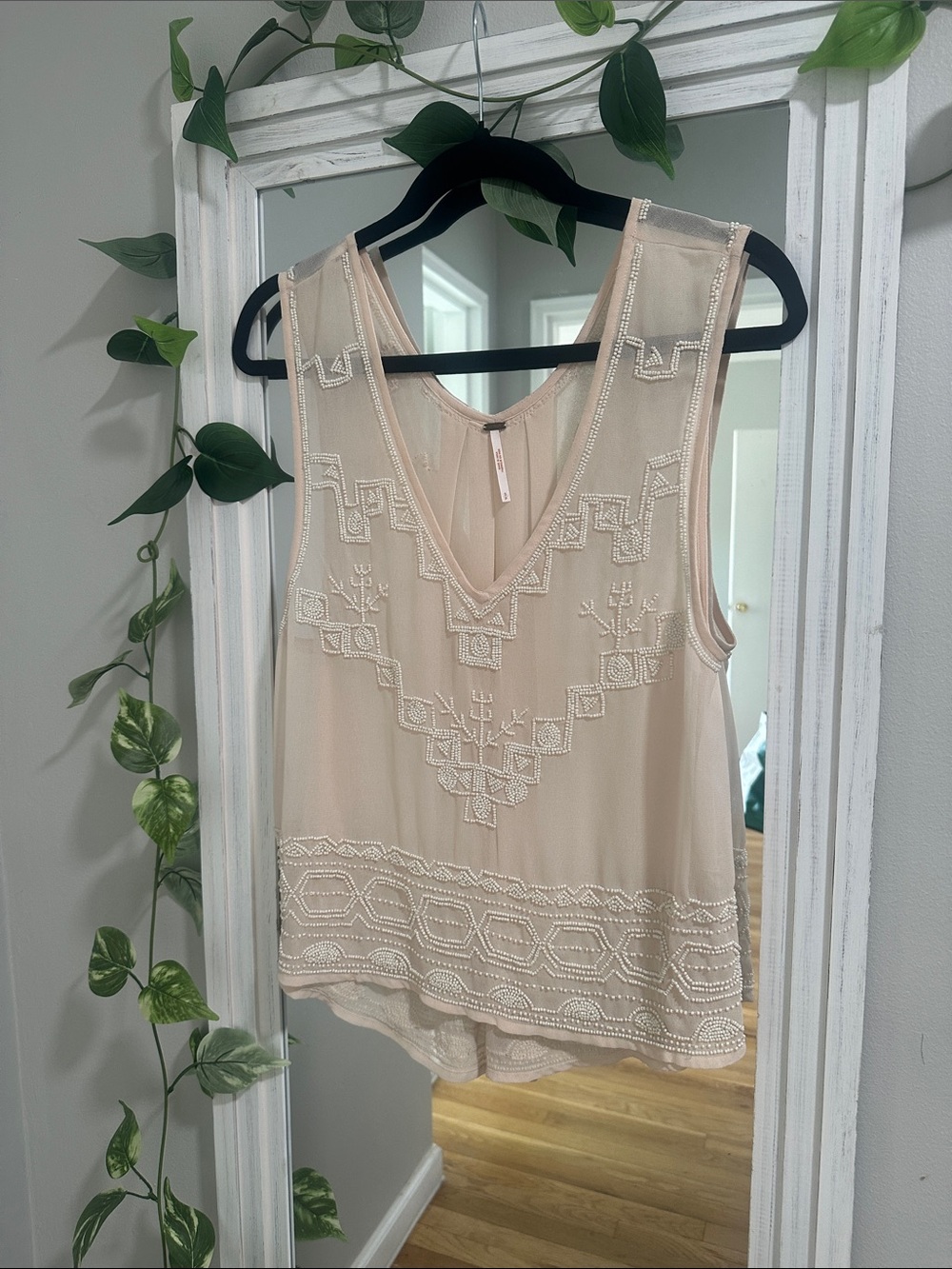 Free People Beaded Sheer Top